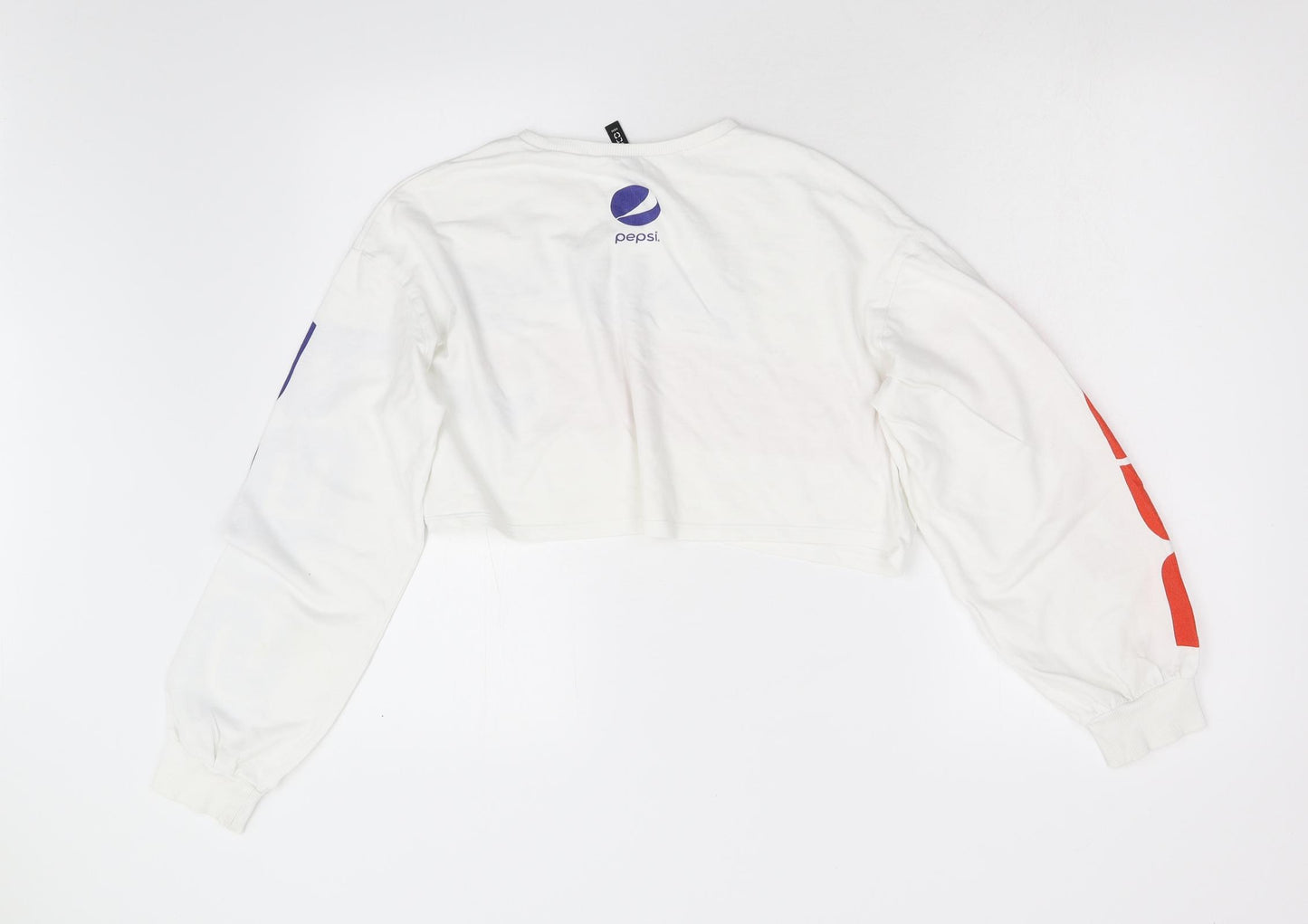 H&M Womens White   Pullover Sweatshirt Size XS  - Pepsi