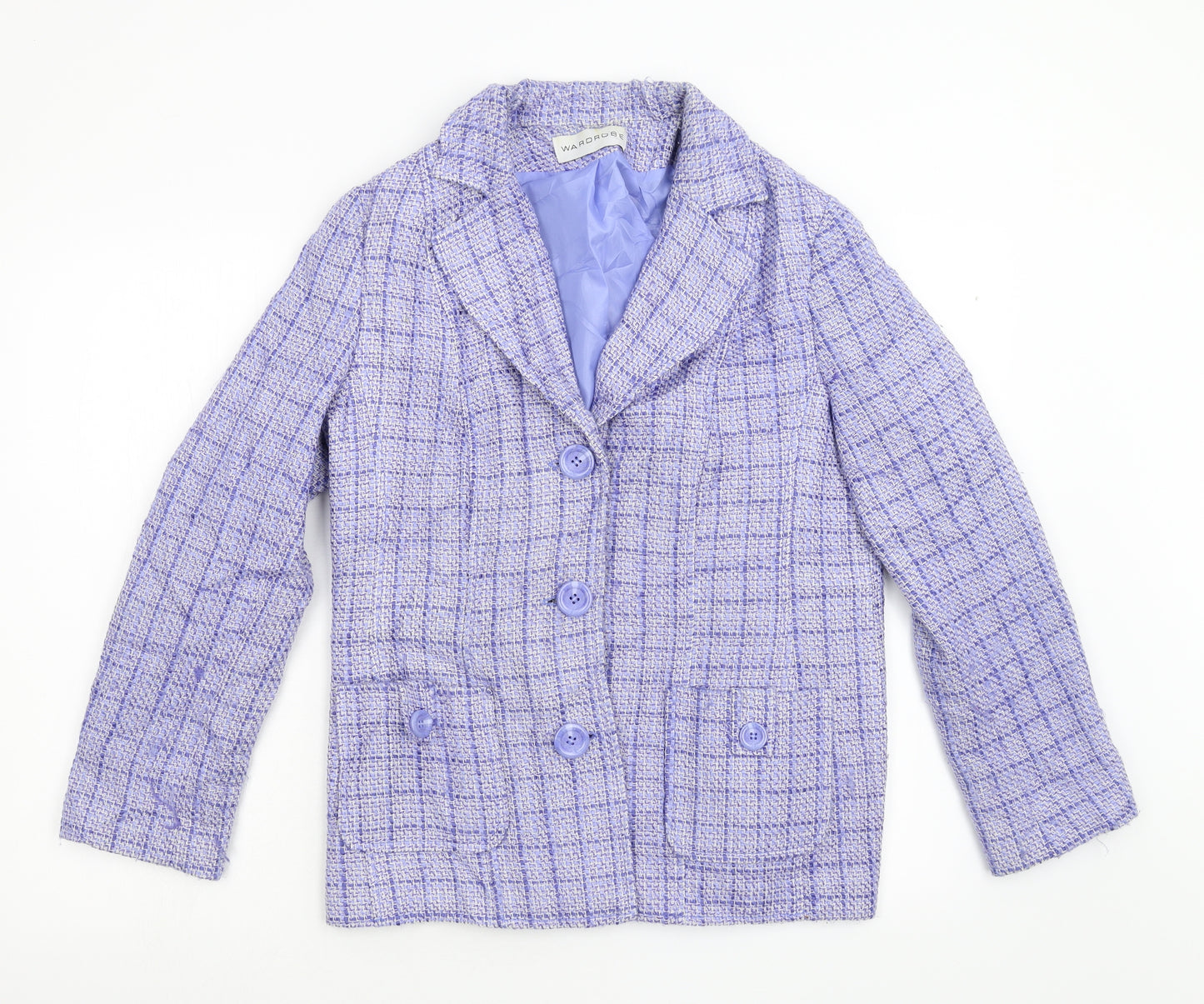 Wardrobe Womens Blue Check  Jacket Suit Jacket Size 12