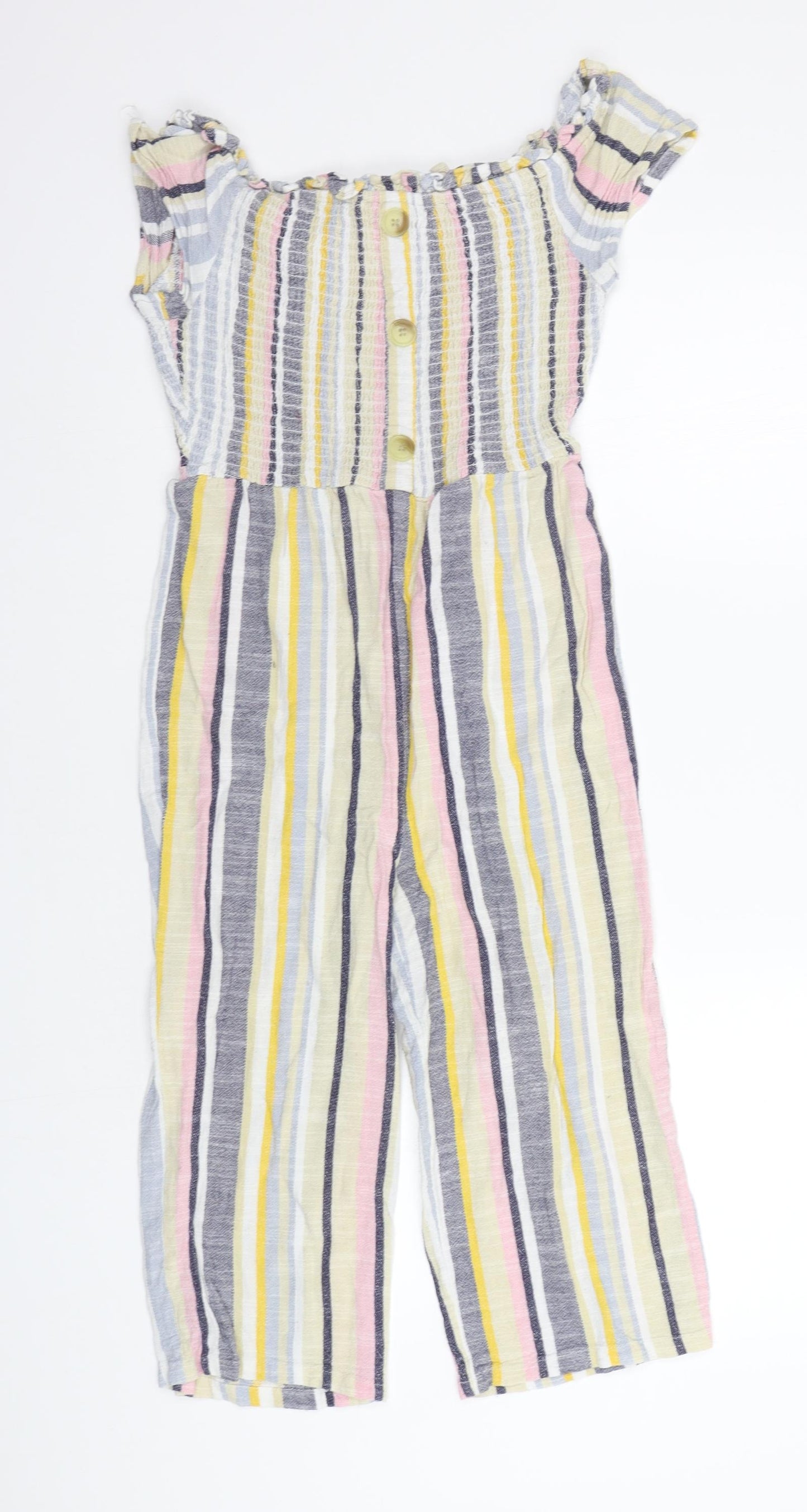 Primark Girls Multicoloured Striped  Jumpsuit One-Piece Size 12 Years