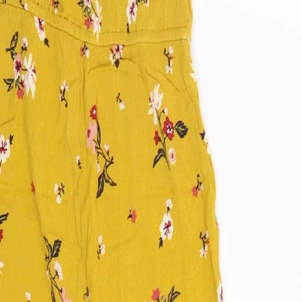 Primark Girls Yellow Floral  Jumpsuit One-Piece Size 11 Years
