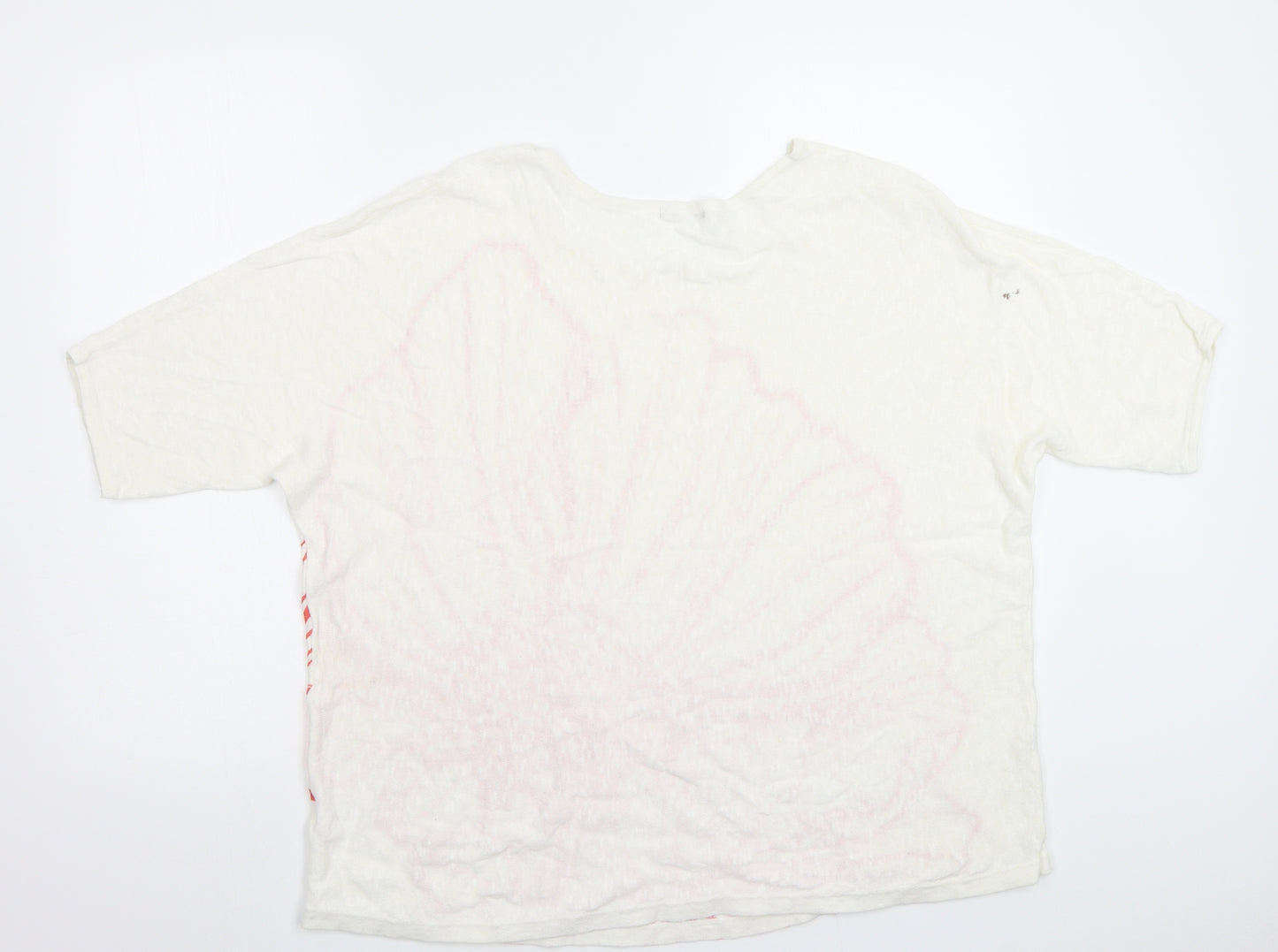 Roman Womens White Floral  Basic Blouse Size 12