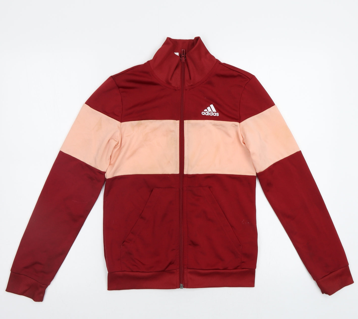 adidas Girls Red   Full Zip Sweatshirt Size 11 Years