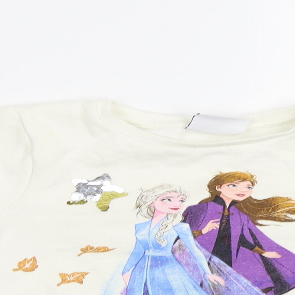 Disney Girls White   Pullover Sweatshirt Size 3-4 Years  - Frozen