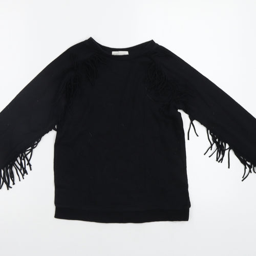 H&M Girls Black   Pullover Sweatshirt Size 8-9 Years
