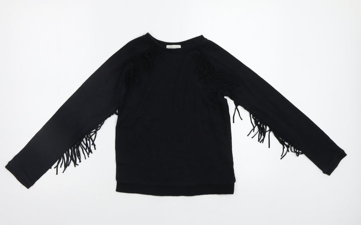 H&M Girls Black Pullover Sweatshirt Size 8-9 Years
