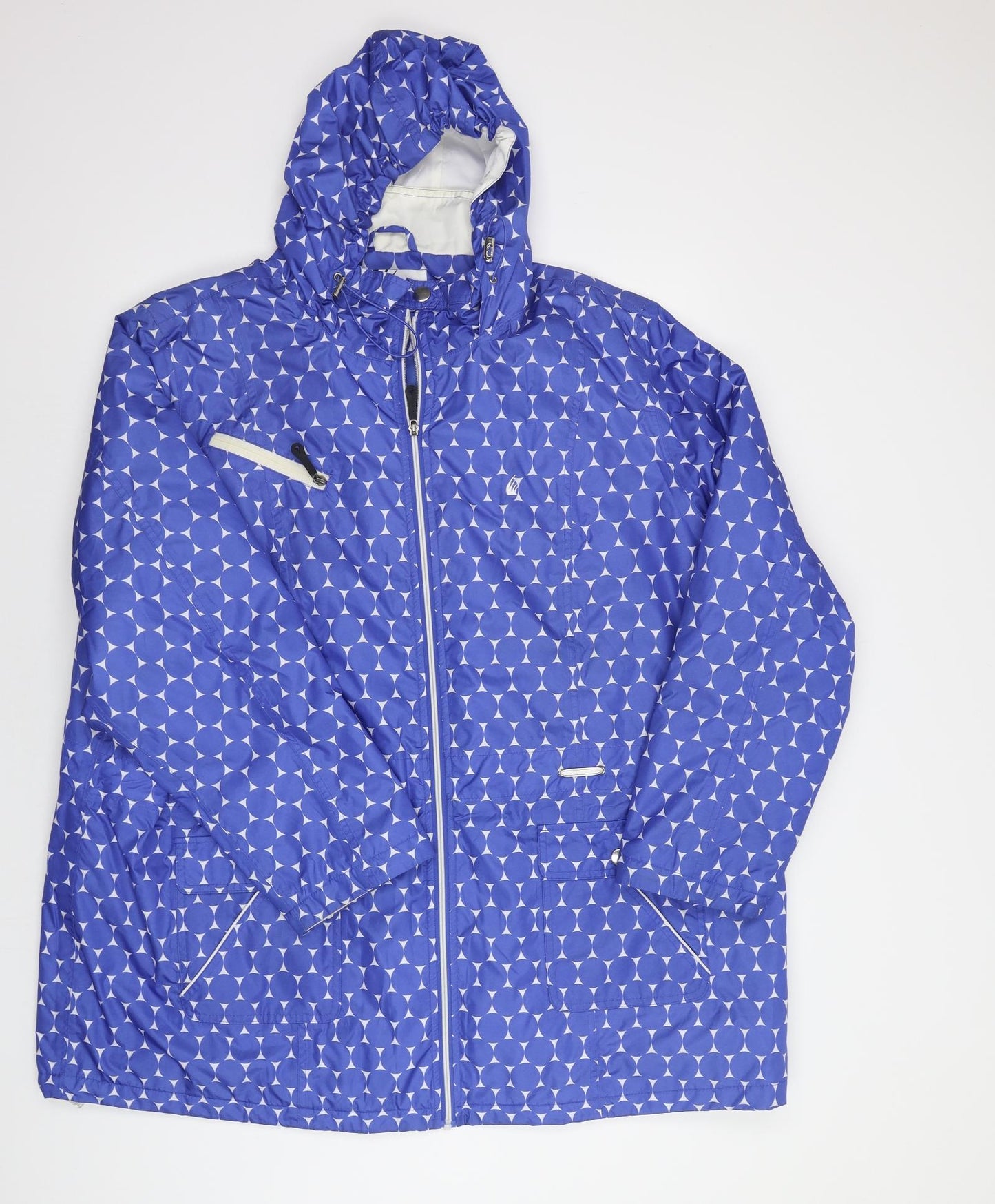 Climate Base Womens Blue Polka Dot  Rain Coat Coat Size 26