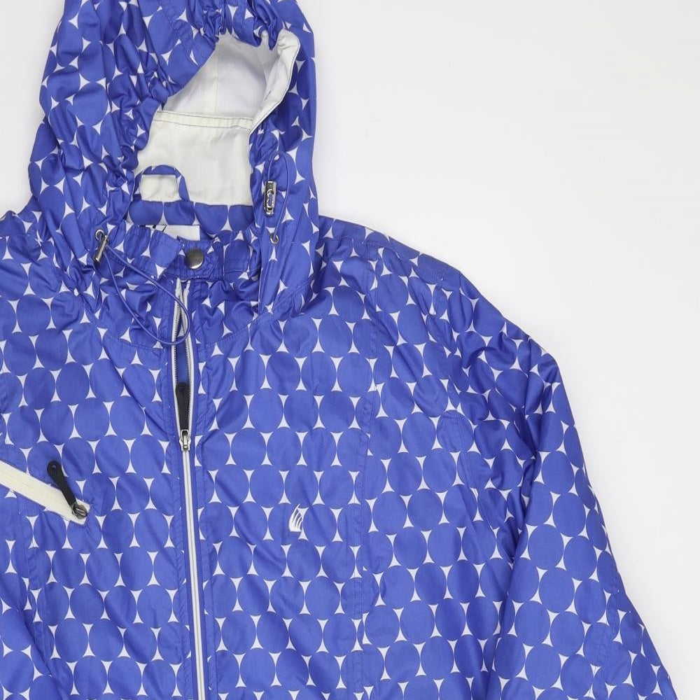 Climate Base Womens Blue Polka Dot  Rain Coat Coat Size 26