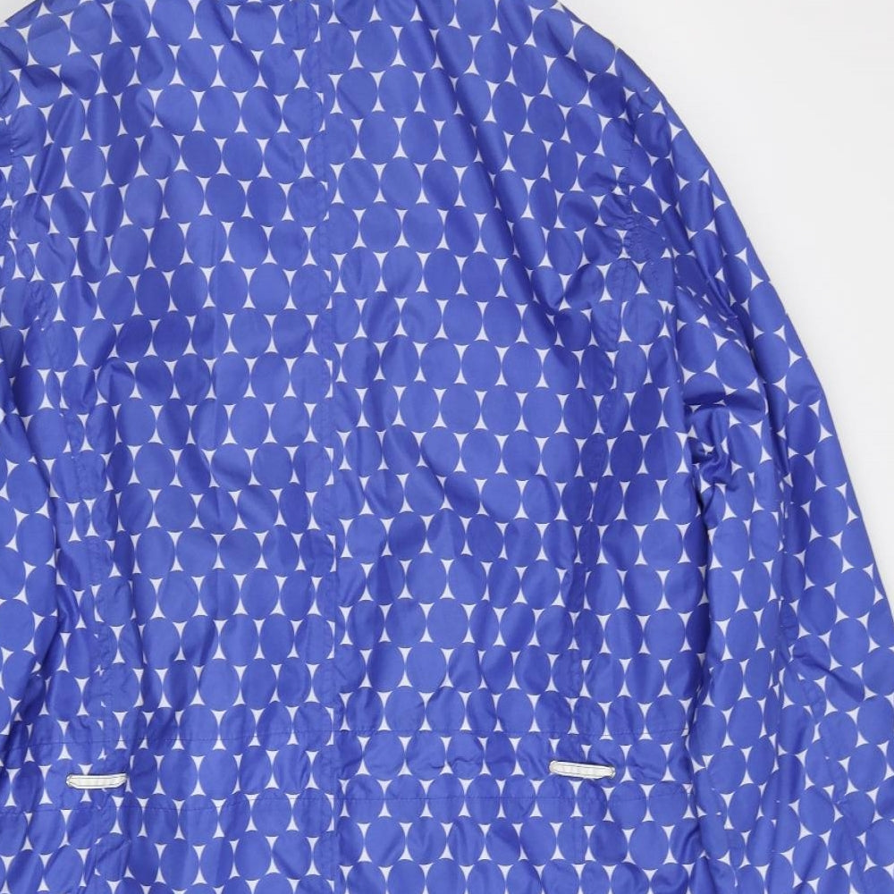 Climate Base Womens Blue Polka Dot  Rain Coat Coat Size 26