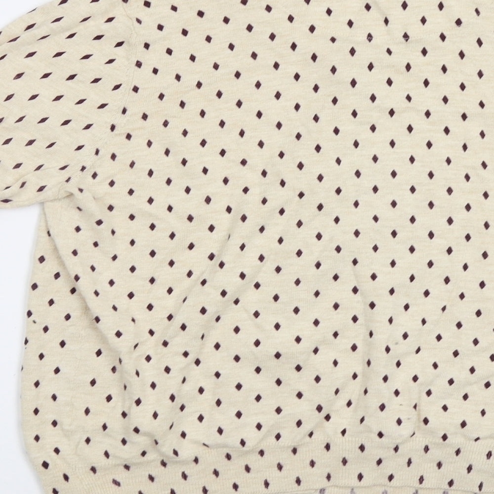 NEXT Womens Beige Geometric  Cardigan Jumper Size 16