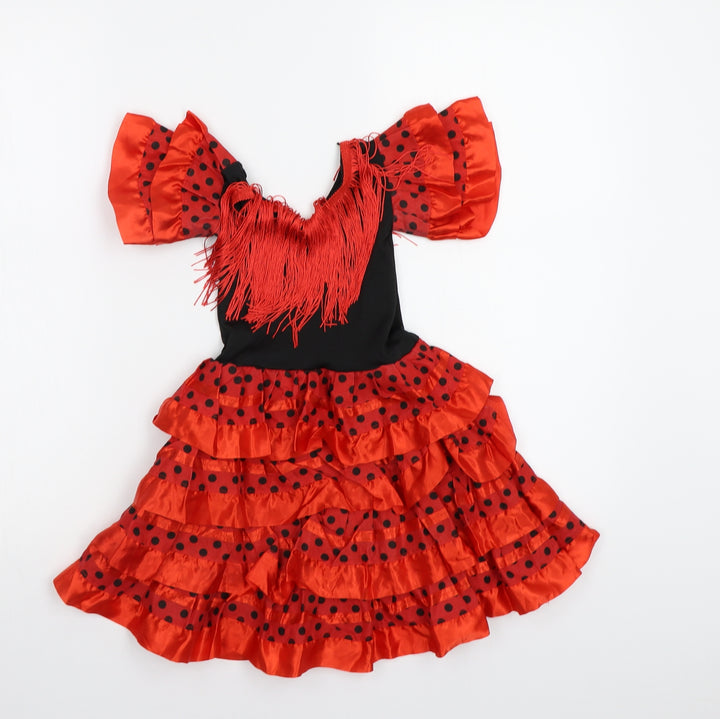 Preworn Girls Red Polka Dot Ball Gown Size 2 Years