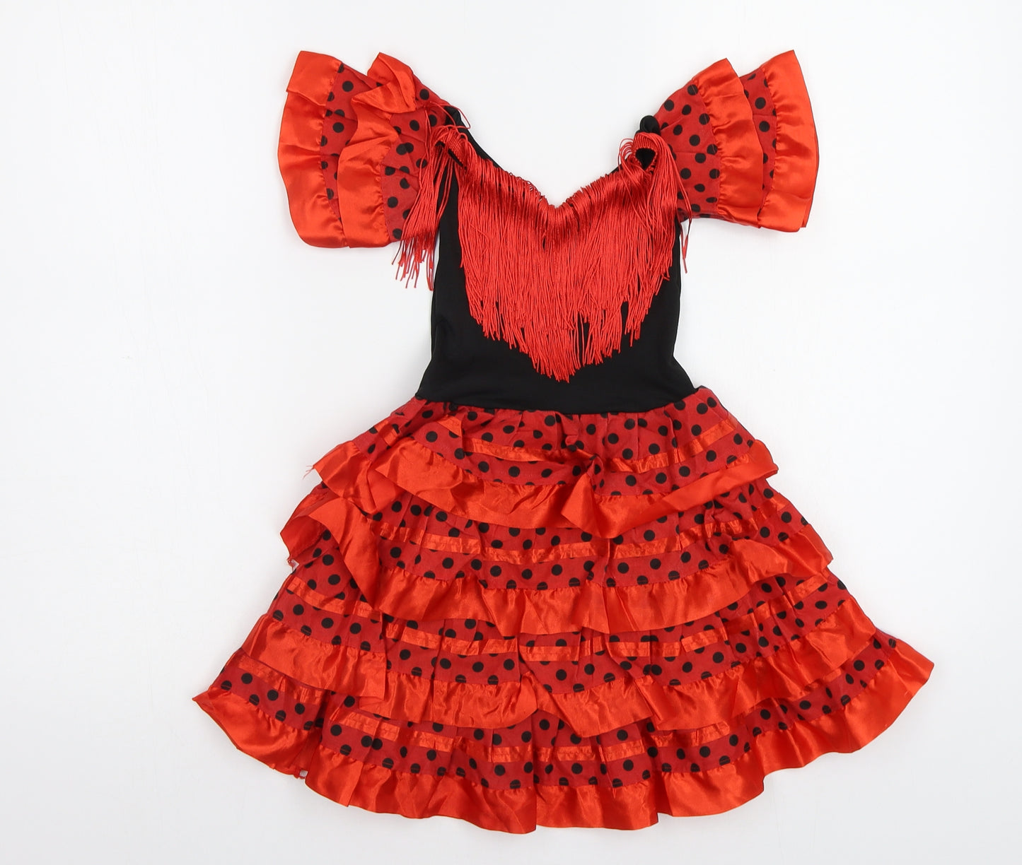 Preworn Girls Red Polka Dot  Ball Gown  Size 2 Years