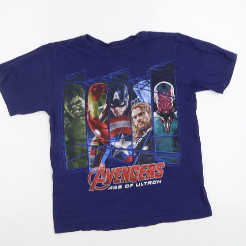 Disney Boys Blue   Basic T-Shirt Size 7-8 Years  - Avengers
