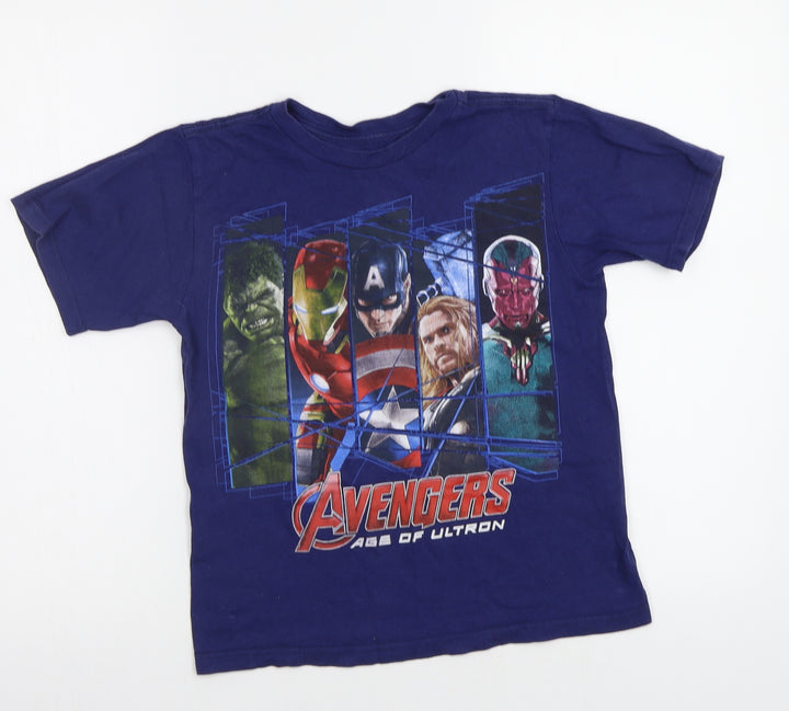 Disney Boys Blue   Basic T-Shirt Size 7-8 Years  - Avengers
