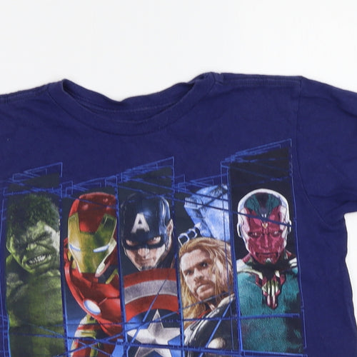 Disney Boys Blue   Basic T-Shirt Size 7-8 Years  - Avengers