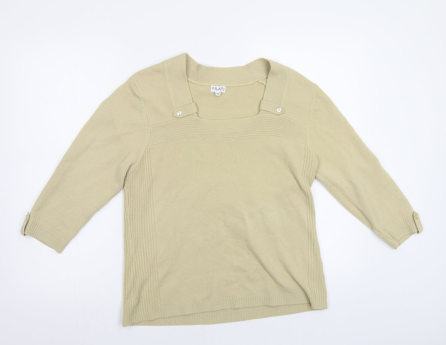 Filati Womens Beige   Pullover Jumper Size XL