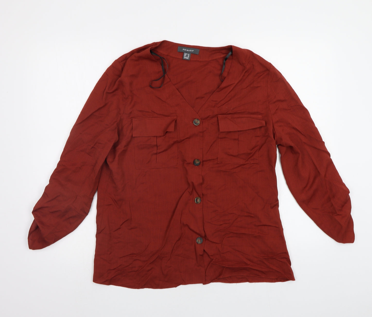 Primark Womens Brown   Basic Button-Up Size 16