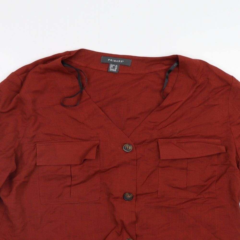 Primark Womens Brown   Basic Button-Up Size 16