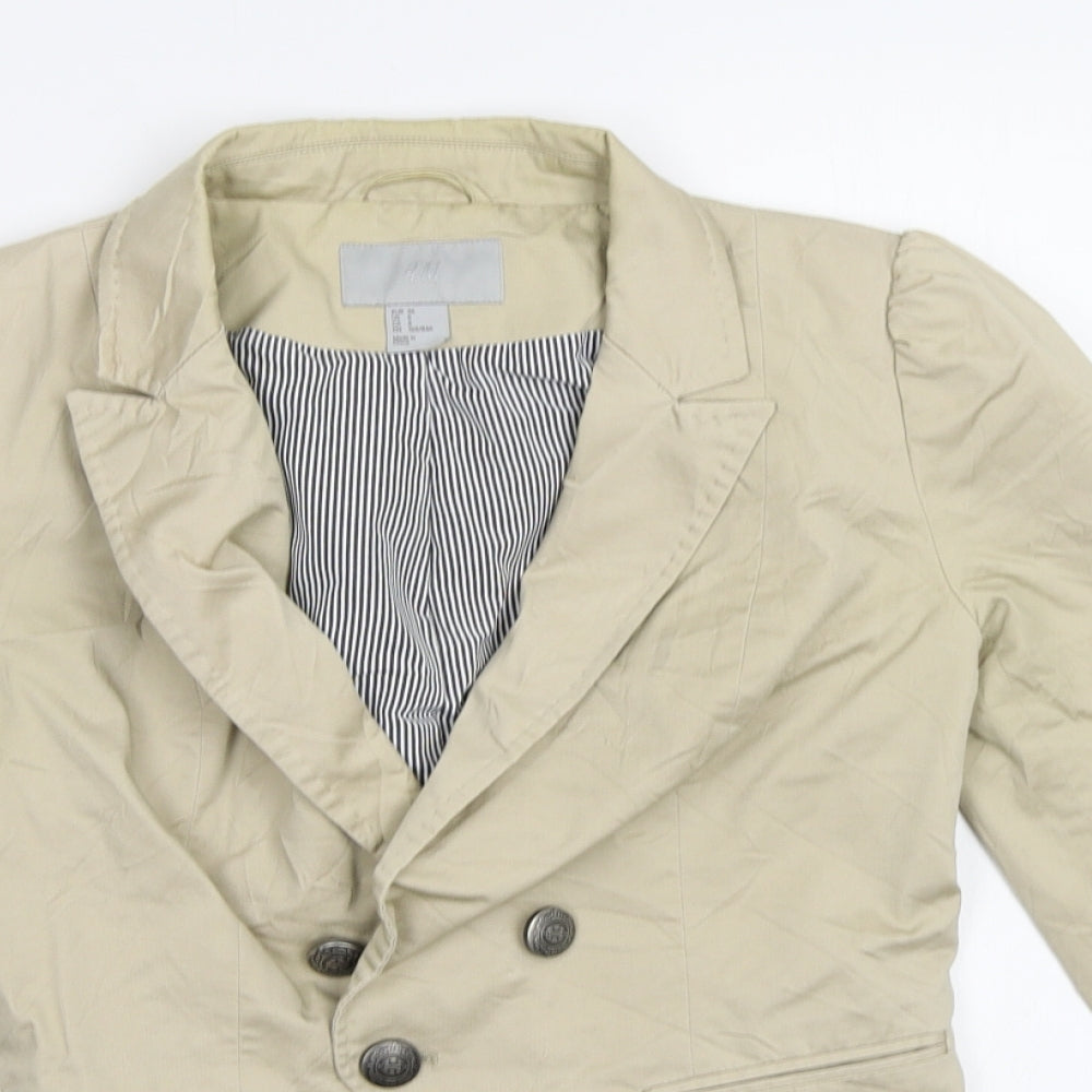 H&M Womens Beige   Jacket Blazer Size 8