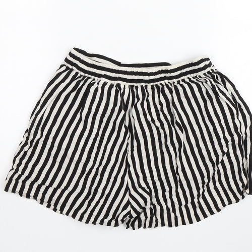 H&M Womens Black Striped  Culotte Shorts Size 6
