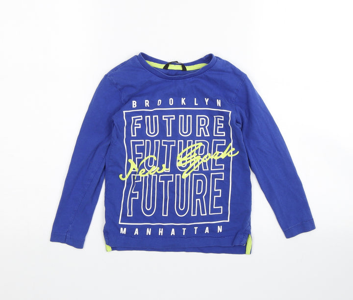 George Boys Blue   Basic T-Shirt Size 4-5 Years  - Brooklyn Manhattan