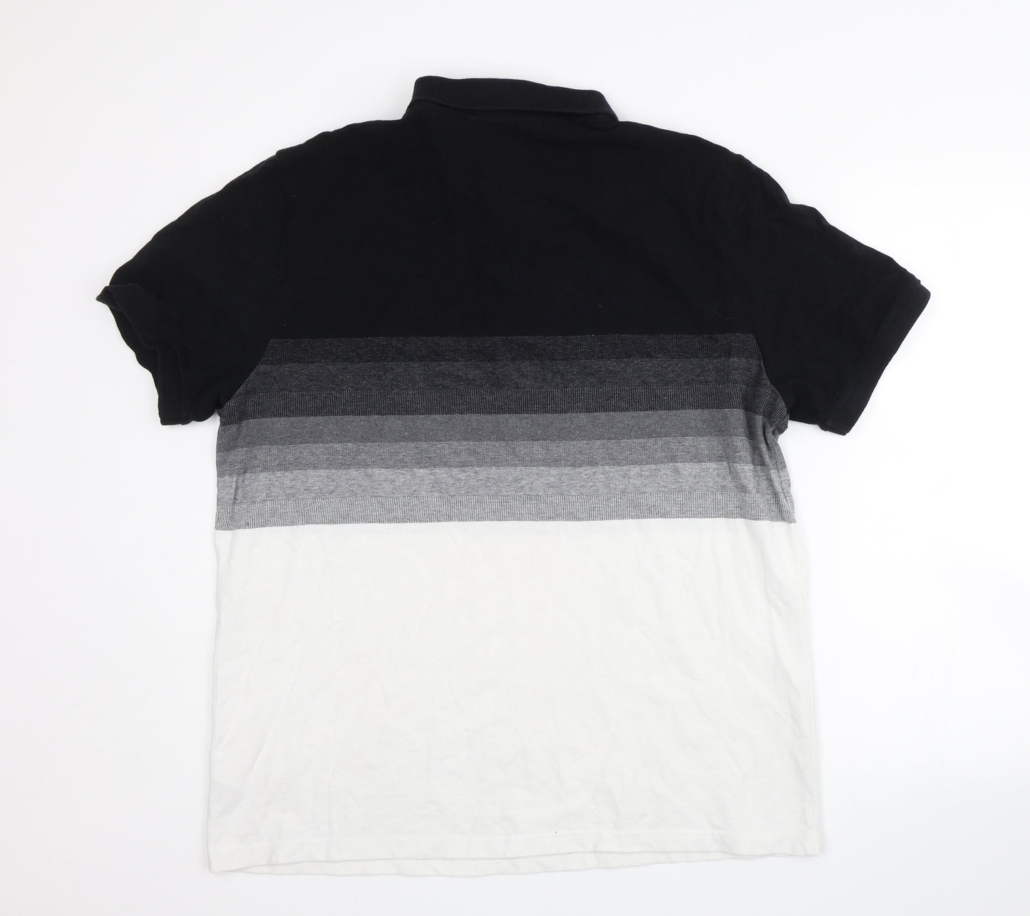 F&F Mens Black Striped   Polo Size XL