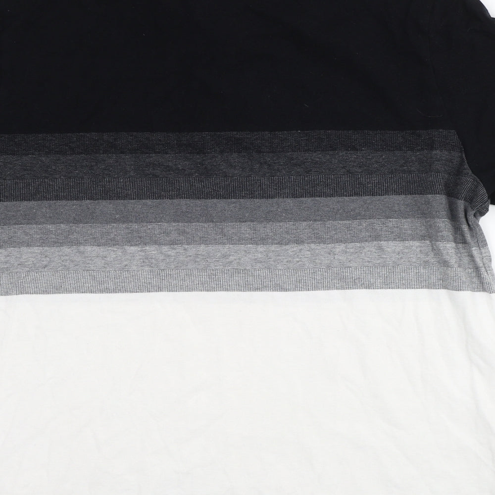 F&F Mens Black Striped   Polo Size XL