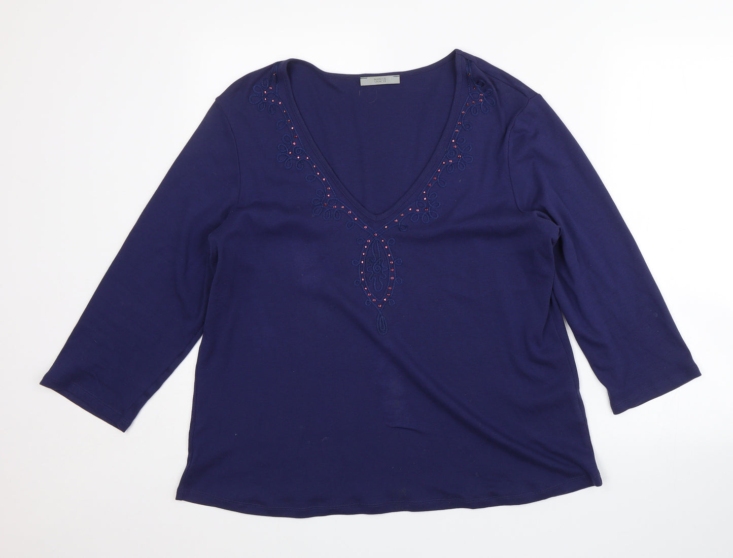 Marks and Spencer Womens Blue   Basic Blouse Size 20
