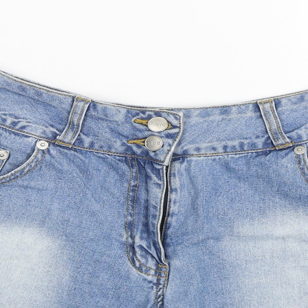 E-vie Womens Blue  Denim Chino Shorts Size 10