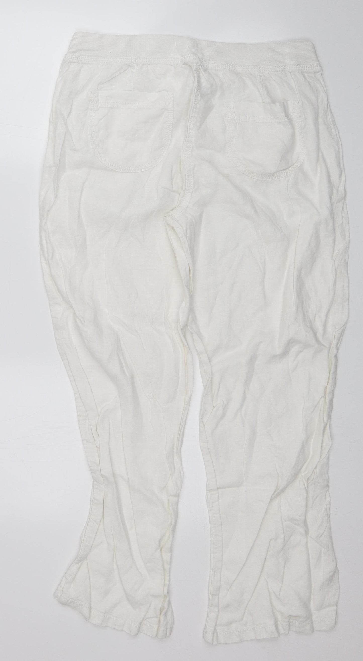 M&S Womens White   Trousers  Size 14 L28 in