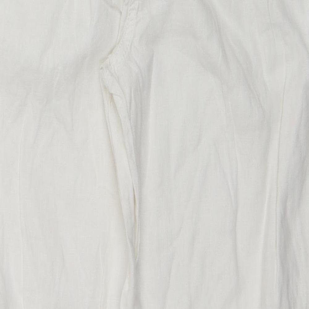 M&S Womens White   Trousers  Size 14 L28 in