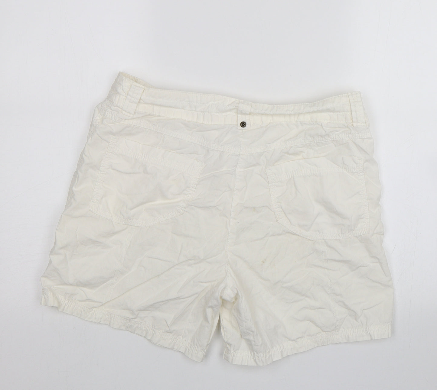 Marks and Spencer Womens White   Chino Shorts Size 14