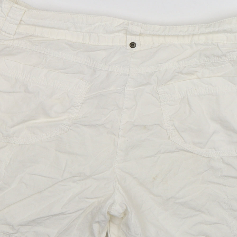 Marks and Spencer Womens White   Chino Shorts Size 14