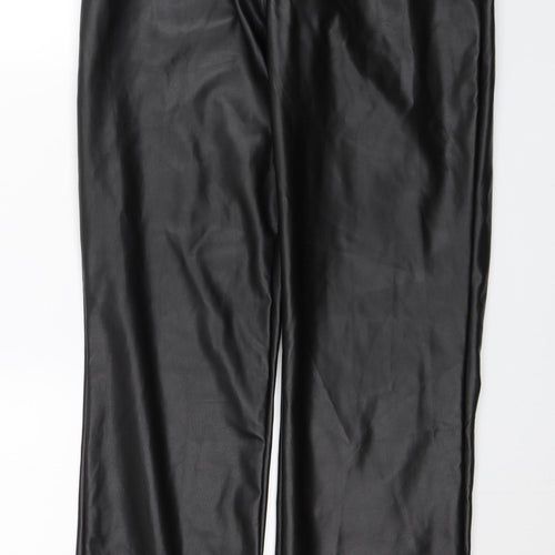 PRETTYLITTLETHING Womens Black   Trousers  Size 10 L32 in