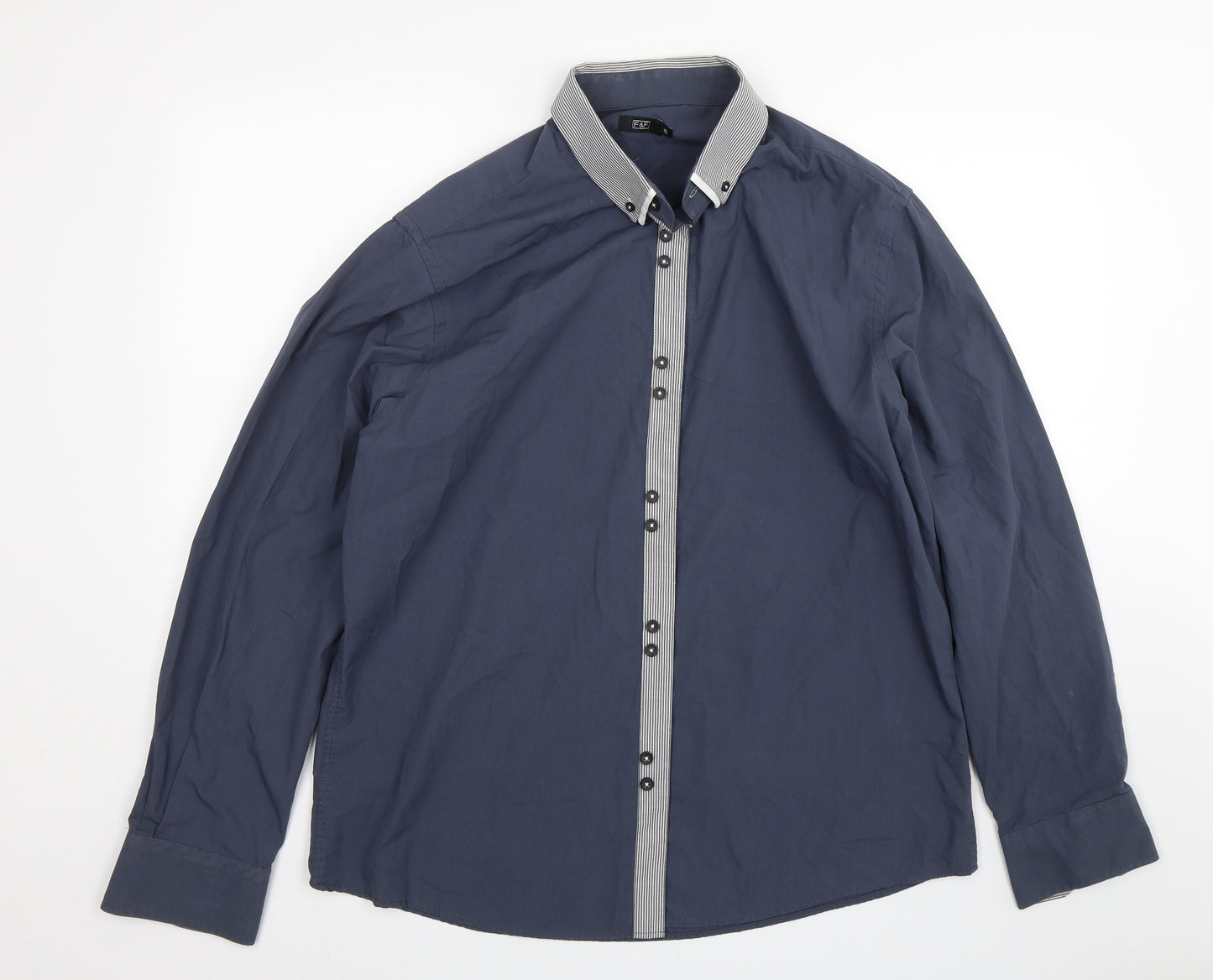 F&F Mens Blue    Dress Shirt Size XL