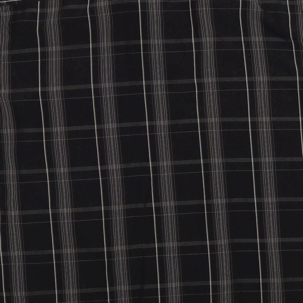 Peacocks Mens Black Plaid   Button-Up Size XL