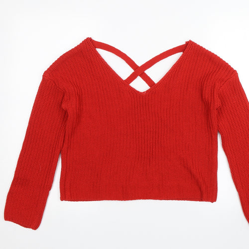 Divided Womens Red   Pullover Jumper Size XS