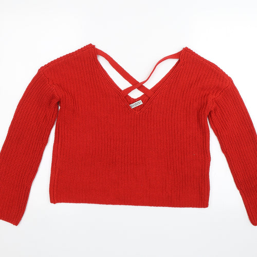 Divided Womens Red   Pullover Jumper Size XS