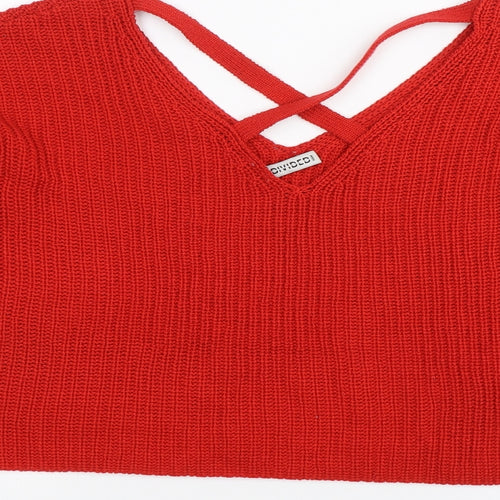 Divided Womens Red   Pullover Jumper Size XS