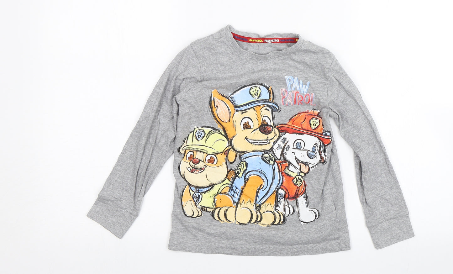 F&F Boys Grey   Basic T-Shirt Size 5-6 Years  - Paw Patrol