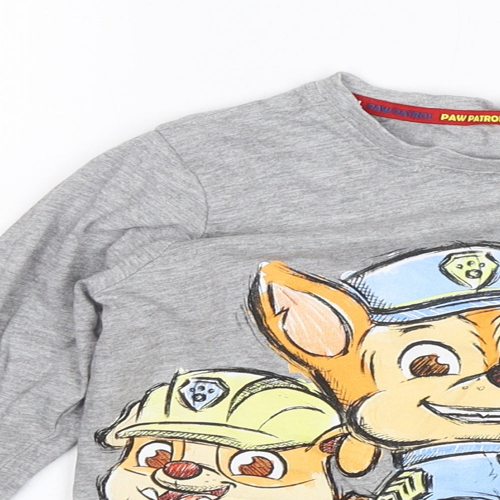 F&F Boys Grey   Basic T-Shirt Size 5-6 Years  - Paw Patrol