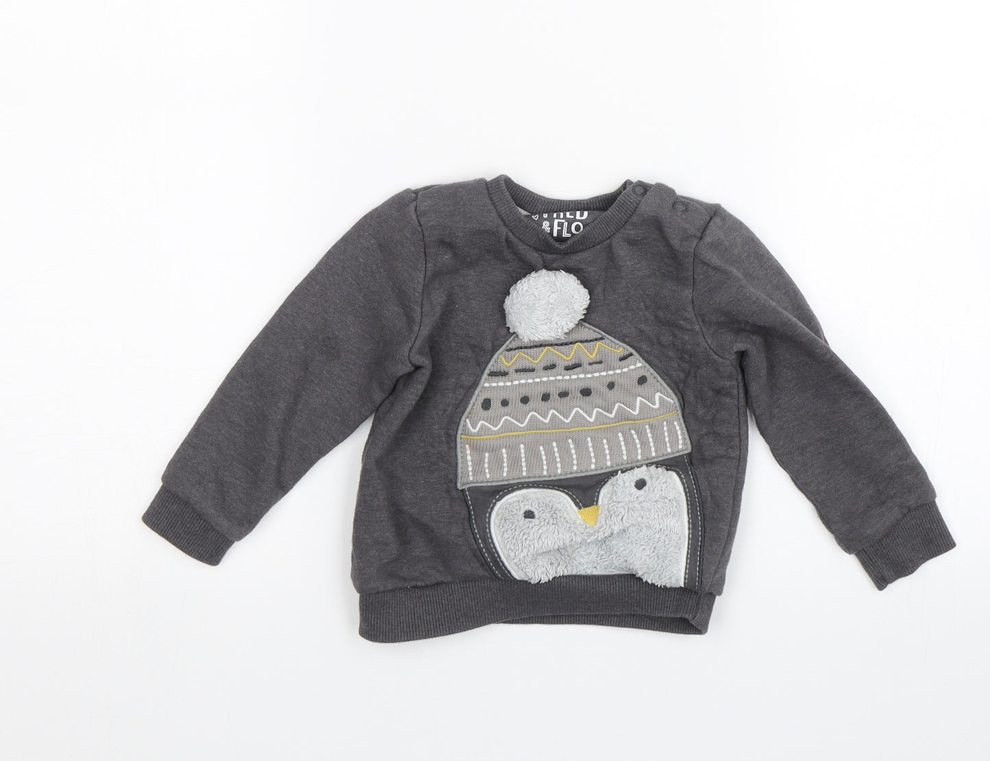 Fred & Flo Baby Grey   Pullover Jumper Size 12-18 Months