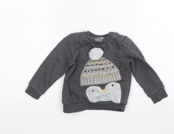 Fred & Flo Baby Grey Pullover Jumper Size 12-18 Months