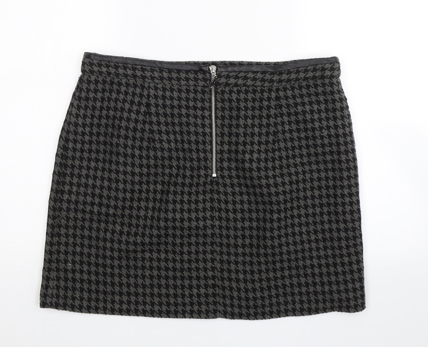 Intuition Womens Black Check  Mini Skirt Size 14