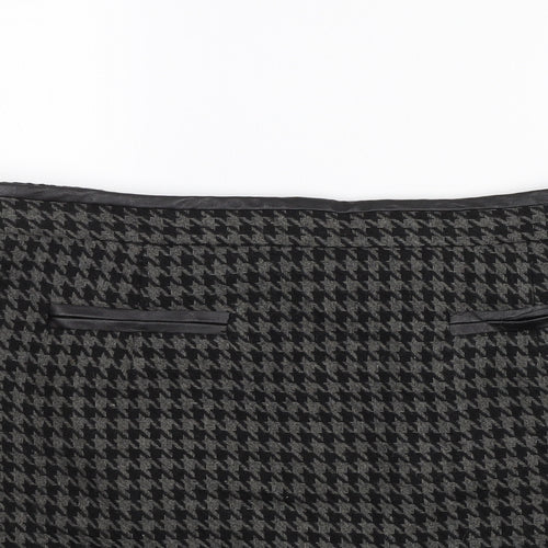 Intuition Womens Black Check  Mini Skirt Size 14