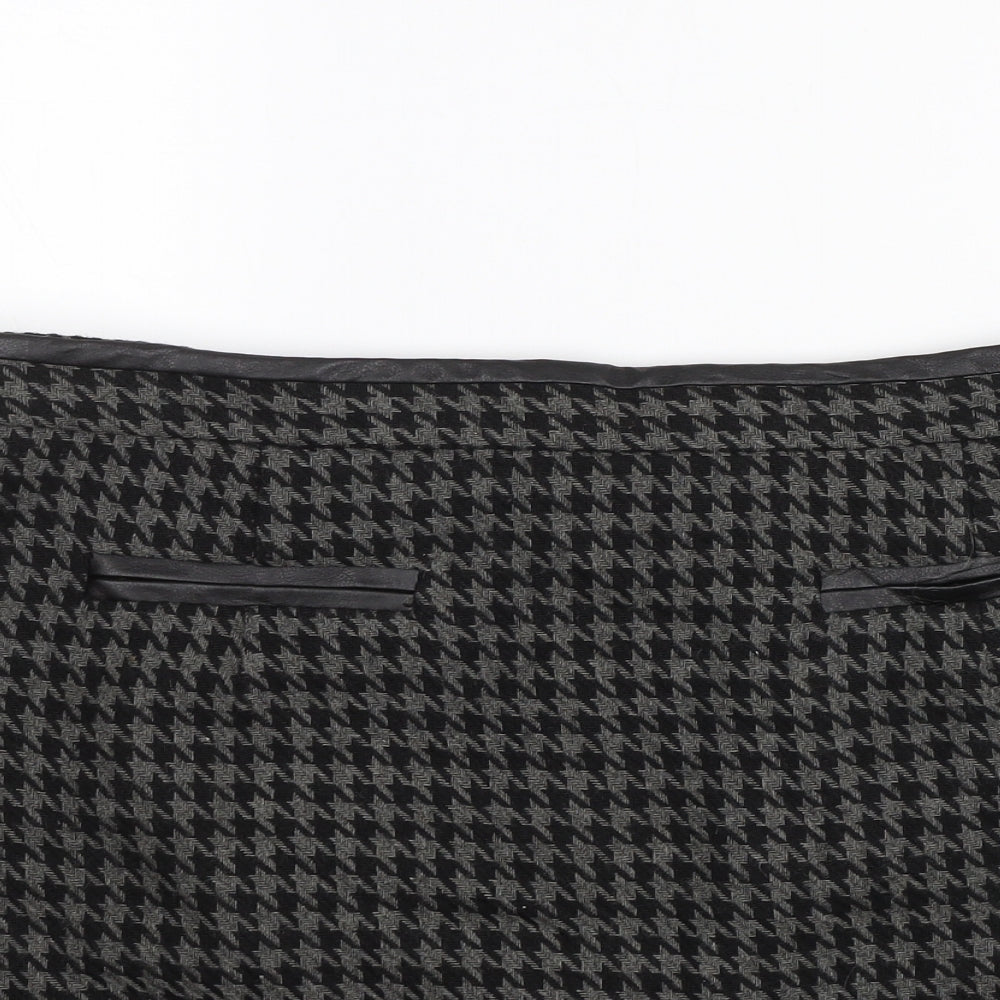 Intuition Womens Black Check  Mini Skirt Size 14