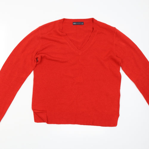 M&S Womens Red   Pullover Jumper Size 12