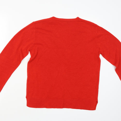 M&S Womens Red   Pullover Jumper Size 12