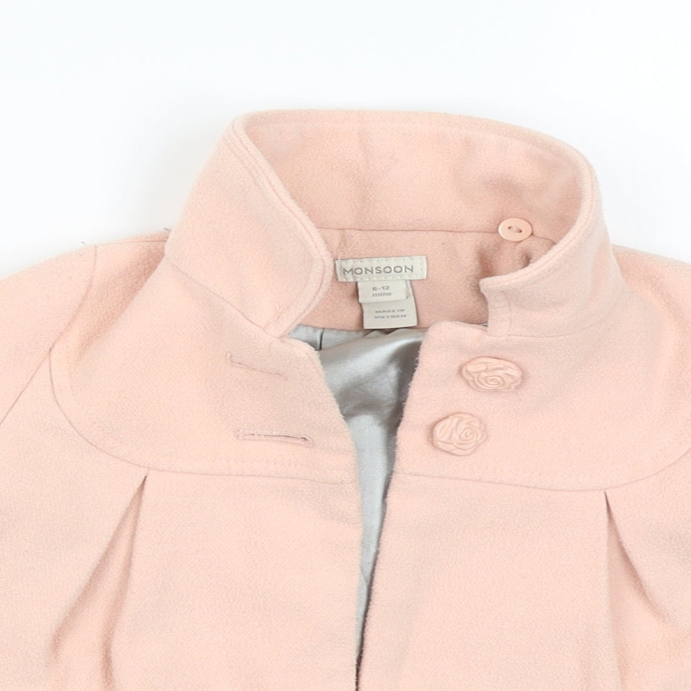 Monsoon Girls Pink   Jacket Coat Size 6-9 Months