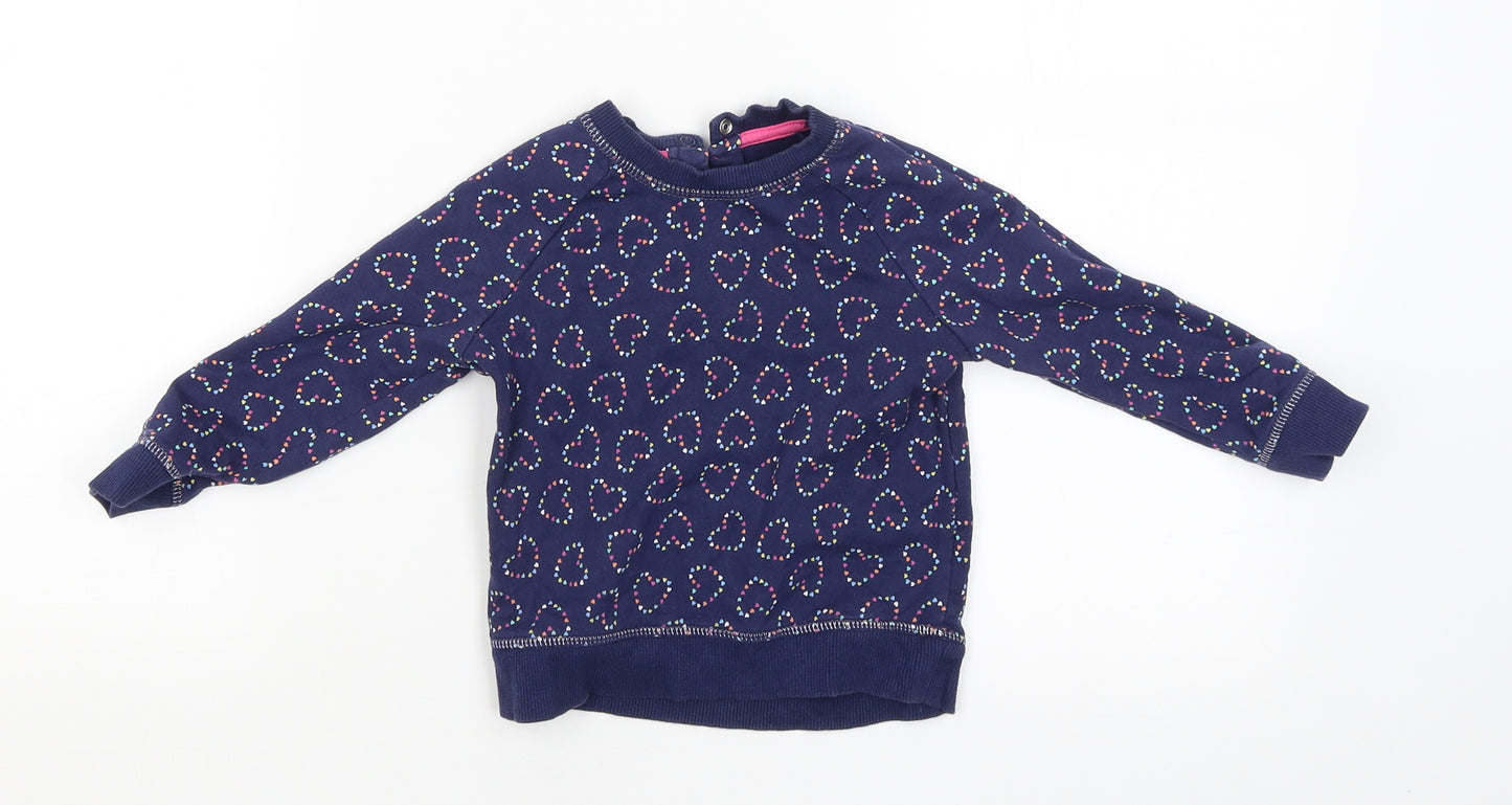 Mothercare Boys Blue   Pullover Jumper Size 18-24 Months  - Hearts