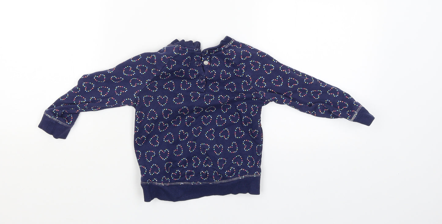 Mothercare Boys Blue   Pullover Jumper Size 18-24 Months  - Hearts